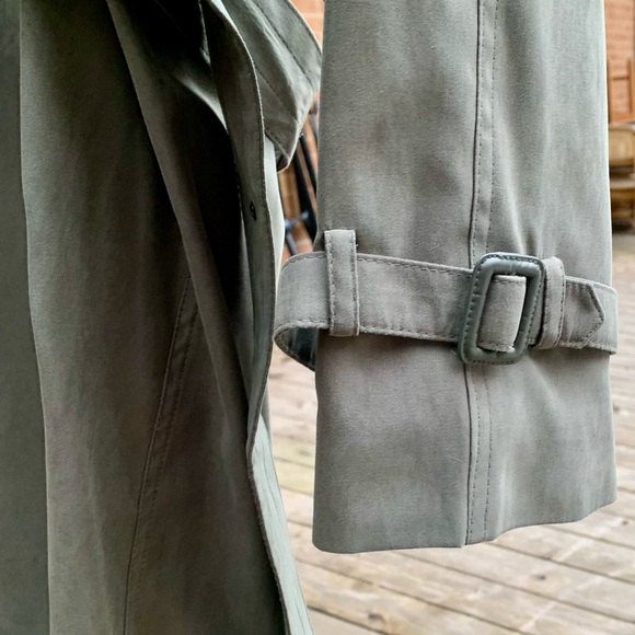 Olive Trench Coat 40 Short / Christian Dumas Trench Classique olive ceinturé - Picture 7 of 8